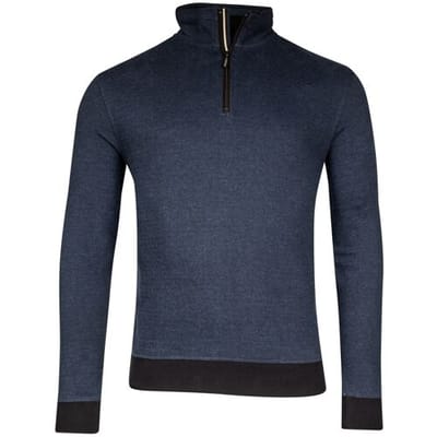 Baileys Trui Sweatshirt Half Zip Yarn Dyed Jacquard Doubleface Interlock Mid Denim Blue / male