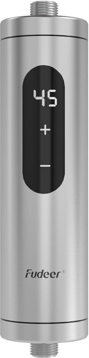 Elektrische Doorstroomboiler - Mini Boiler - Direct Heet Water - Digitaal Display - 10x25cm - Zilver