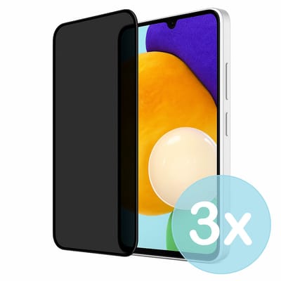 Privacy Screenprotector Geschikt voor Samsung Galaxy A52 5G – Anti-Gluren – Krasbestendig Gehard Glas 9H – Volledige Dekking – 3-Pack – FuturiQ