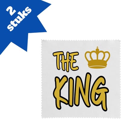 Akyol - the king brillendoekjes - Koning - iemand die zich voelt als een koning - verjaardagscadeau - kroontje - kado - gift - geschenk - 17,8 bij 17,8 cm - 2 stuks