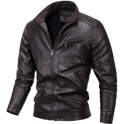 Heren Leren Jas Nieuwe Heren PU Leer Jas Heren Europese en Amerikaanse Motorjas Plus Fluweel Leren Jas Heren Trend 5XL gray