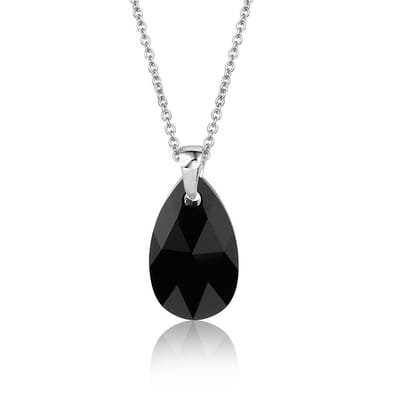 Montebello Ketting Jan DZ519 - Swarovski Druppel - 925 Zilver Gerhod. - 16mm - 50cm