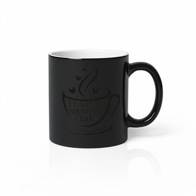 Happy Mother's Day Tovermok - Magische Warmtegevoelige Koffiemok - Moederdag Cadeau - Zwart