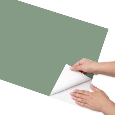 Coloray Meubel Wrap Folie - Groente Meubelfolie - 50x100 cm - Plakfolie Meubels Gedempt groen - Decoratiefolie Zelfklevend - Minimalist Meubelfolie - Meubelfolie Zelfklevend - Badkamer decoratie - Achtergronden en patronen
