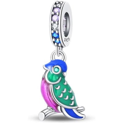 Bedel Echt Koper Greenfield Papegaai Hangers Kralen Passend voor Armbanden Doe-het-zelf Mooie Cadeaus Vrouwen Delicaat Sieraden Accessoire white