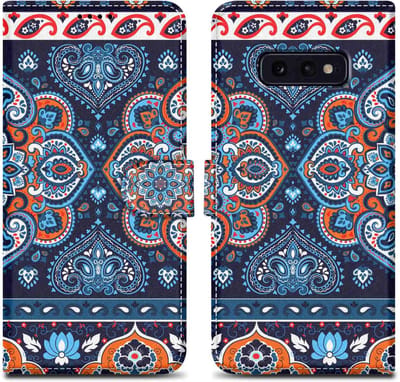 Cadorabo Hoesje geschikt voor Samsung Galaxy S10e - Design Blauwe Mandala No. 1 - Beschermhoes Case Cover met magnetische sluiting, standaardfunctie en kaartvakje