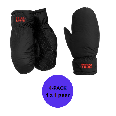 Heatkeeper - Mega thermo wanten heren - Zwart - S/M - 4-Paar - Handschoenen winter