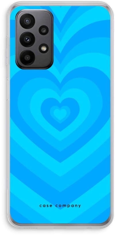 Case Company® - Hoesje geschikt voor Samsung Galaxy A23 hoesje - Hart Blauw - Soft Cover Telefoonhoesje - Bescherming aan alle Kanten en Schermrand