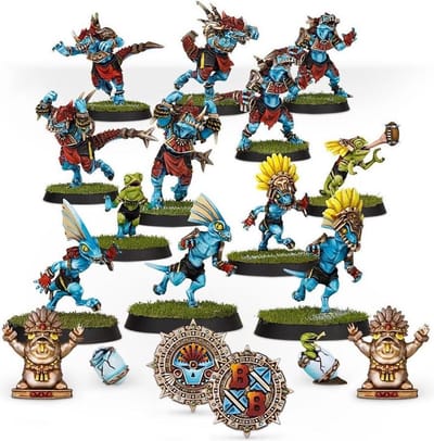Pak met 12 figuren Games Workshop Blood Bowl - Team Hommes Lezards : Gwaka'moli Crater Gators