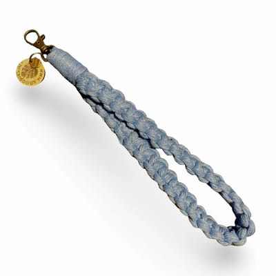 Macramé Pols Keycord - Squared - Denim Blauw - Katoenkoord - Prijs per Stuk - Inclusief Verzendkosten