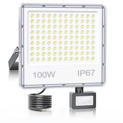 Led-spot voor buiten met bewegingssensor - 100 W, 10.000 lm, IP67, 7000 K voor terras en tuin