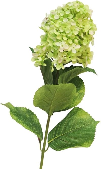 Bellatio Design Kunstbloem Pluimhortensia/hydrangea XL - 85 cm - losse steel - kunst zijdebloem - lichtgroen
