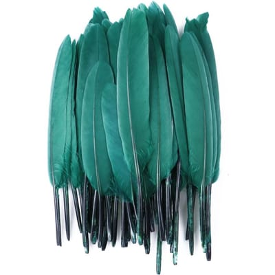 50/100/200pcs Plumes d'Oie Bleues Tige Dure 4-6pouces/10-15cm Plume de Cygne Naturelle Réelle Décoration de Maison Attrape-Rêves Artisanat 100Pieces