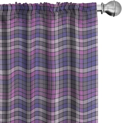 ABAKUHAUS – 2x75x245 cm microvezel gordijnen – violet-blauw-fuchsie