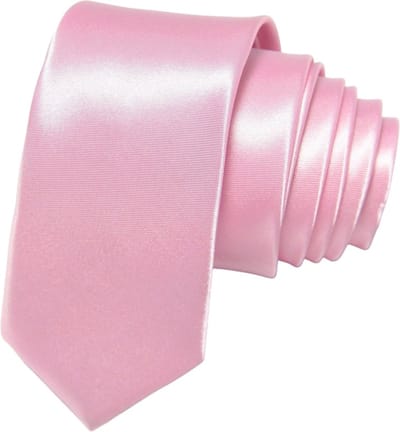 Fako Fashion - Skinny Stropdas - Smal - 5cm - Smalle Das - Effen - 145cm - Lichtroze