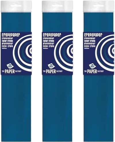 Crepe papier platte vellen - 5x - petrol blauw - 250 x 50 cm - Knutselen met papier - Knutselspullen