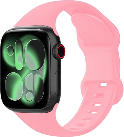 Siliconen Bandje Geschikt voor Apple Watch 1, 2, 3, 4, 5, 6, 7, 8, 9, 10, 11, SE - 42/44/45/46 mm Bandje Siliconen - Horloge Band Verstelbaar Polsband - Roze