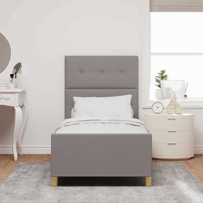 vidaXL - Bedframe - met - hoofdeinde - Taupe - 100 - x - 200 - cm - Stof