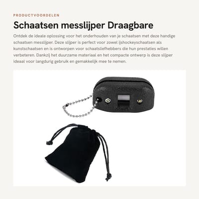 Dailygoods- Schaatsen Messlijper Draagbaar - Verstelbare Slijper - Slijtvaste Schaatsmespuntenslijper - Inclusief Opbergtas - Compact en Lichtgewicht - Hoogwaardig Materiaal - Schaatsmeslijper