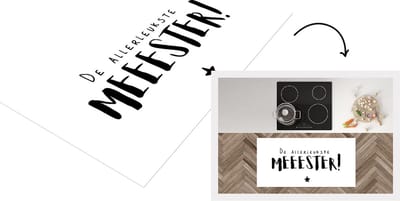Keukenloper - Loper keuken - De allerleukste meester - Spreuken - Quotes - Meester - 120x60 cm - Keukenloper vinyl