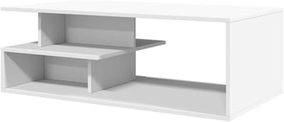 Salontafel - Bijzettafel - Woonkamer Meubel - Vochtbestendig Materiaal - 102x55x35cm - Wit