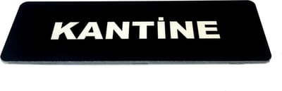 Deurbordje met tekst Kantine - 150 x 50 mm (incl. dubbelzijdige tape) - zwart / wit | Geborstelde RVS-look toplaag | Gratis Verzending