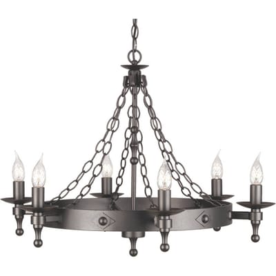 Elstead Lighting LED Kroonluchter | 6X E14 Max 60W | Dimbaar | Graphite Black