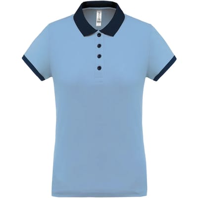 Damessportpolo 'Proact' met korte mouwen Sky Blue/Sporty Navy - XS
