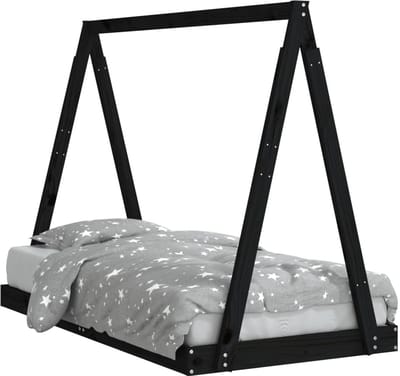 Vloerbed – Laag Bedframe – Minimalistisch Design – Stevig en Comfortabel – Geschikt voor Elke Slaapkamer - Zwart