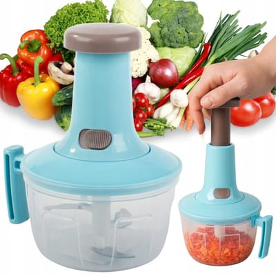 Pingyang Rongrong Handicraft Factory - Handmatige Hakmolen - 2W1 - Groenten, Fruit en Vlees - Blauw