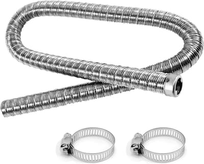 Flexibele uitlaatpijp van roestvrij staal 100 cm x 24 mm, ideaal voor auto, stroomgenerator of brandstoftank - perfect als accessoire voor vloerverwarming en verwarmingstoestellen