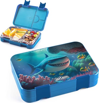 Broodtrommel voor Kinderen met 6 Vakken - Lekvrije Bento Box - Ideaal voor School en Kleuterschool