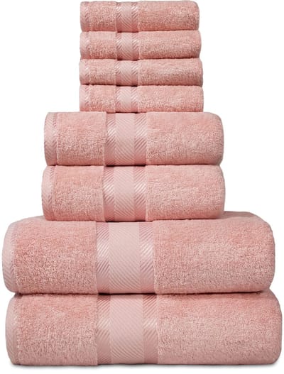 Unyqoos® Zachte en Absorberende 8-delige Handdoekenset van Luxe Katoen voor Badkamer en Spa