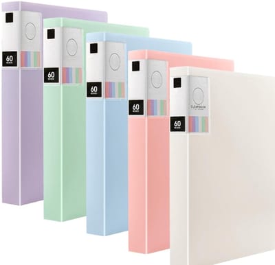 Dailygoods- Zichtmap 5 stuks - Presentatiemap A4 - Showmap met 60 vakken - Transparante kunststof hoezen - Geschikt voor school/kantoor - Afmetingen 30,8 x 23 cm