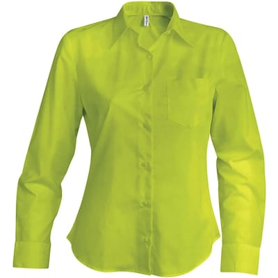 Kariban Overhemd in onderhoudsvriendelijk polykatoen-popeline dames K549 - Burnt Lime - XXL