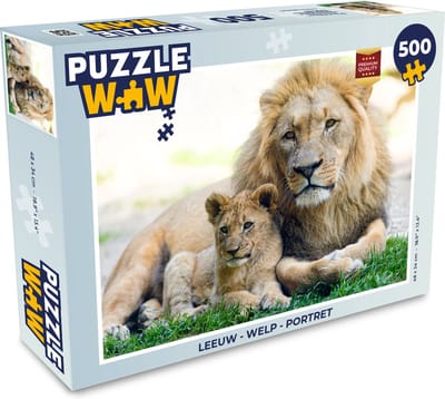 Puzzel Leeuw - Welp - Portret - Legpuzzel - Puzzel 500 stukjes