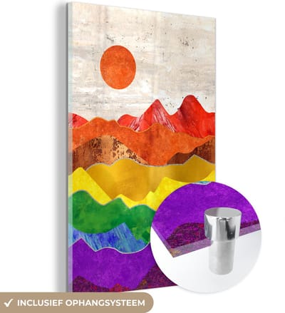 MuchoWow® Glasschilderij 40x60 cm - Schilderij acrylglas - Regenboog - Pride - Gay - Foto op glas - Schilderijen