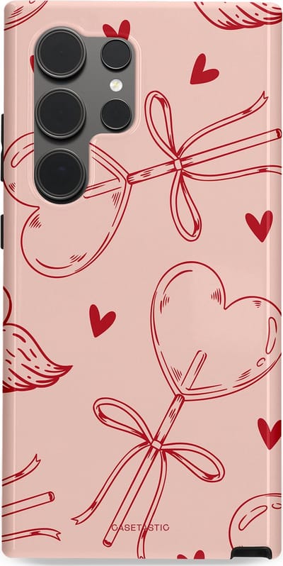 Casetastic Hoesje Geschikt voor Samsung S24 Ultra - Stijlvolle Beschermende Duo-layer Case - Zoete strikjes