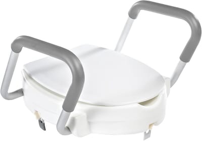 Toiletverhoger met Handgrepen 10 cm - Veilige WC Zitting voor Staand en Hangend Toilet