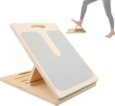 Kuitspier Rekker - Hellingsbord Squat Wig - Kuiten Stretchen - Verstelbare Hoeken - 40 x 30 cm - Houtkleur
