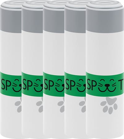 SPUUT Kattenbakzakken - 75 stuks - Automatische kattenbakzakken - Extra stevig - 45x45 cm - 5 rollen - 15 stuks per rol