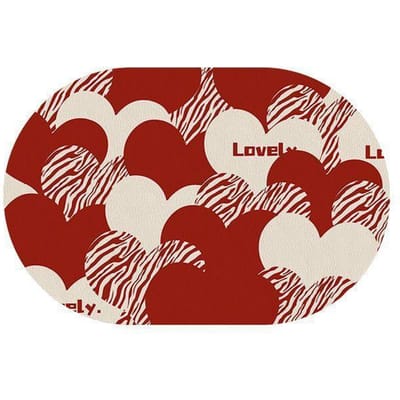 Nouveau tapis de salle de bain Red Love, tapis antidérapant, absorbant, à séchage rapide, tapis de porte de salle de bain, tapis de toilette 40 * 60CM [Diatom Mud] white
