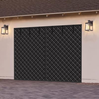 Garage Deurgordijn - Isolerende Afdekking - Warmte Binnen Houden - Magnetische Naadloze Sluiting - 490 x 215 cm - Zwart