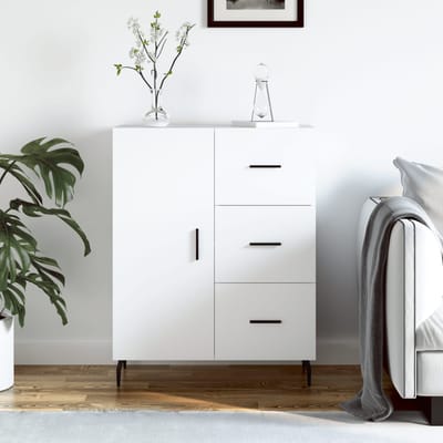 vidaXL - Dressoir - 69,5x34x90 - cm - bewerkt - hout - wit