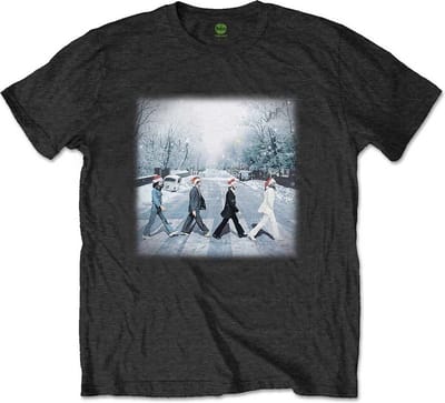 The Beatles - Abbey Christmas Heren T-shirt - S - Zwart