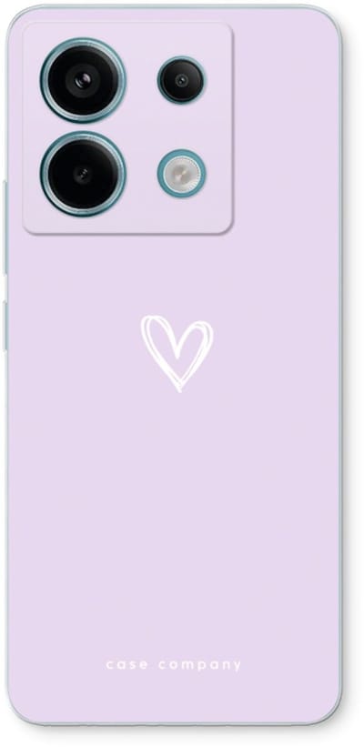 Case Company® - Hoesje geschikt voor Xiaomi Poco X6 hoesje - Klein hartje paars - Soft Cover Telefoonhoesje - Bescherming aan alle Kanten en Schermrand
