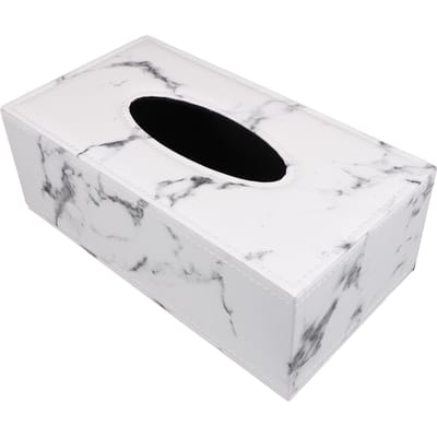 1 porte-serviettes en cuir, boîte à mouchoirs en marbre, porte-mouchoirs pour voiture, étui anti-poussière pour mouchoirs et lingettes white