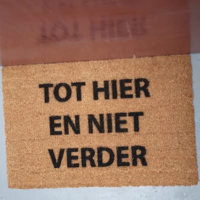 MadDeco - kokos deurmat - Tot hier en niet verder - duurzaam gemaakt in europa - 60 x 40 cm