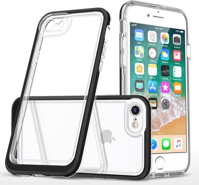 Bumper case Hoesje Geschikt voor iPhone 7 plus / 8 plus Hoesje Shockproof – Zwart / Transparant