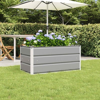vidaXL - Plantenbak - Lichtgrijs - 100 - x - 50 - x - 45 - cm - Gegevens - staal